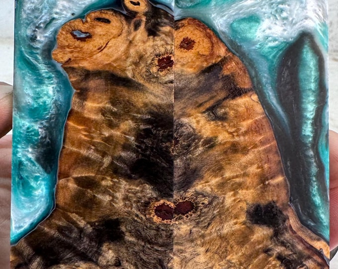 Stabilized Buckeye Burl Hybrid Knife Scales | SBB 1092