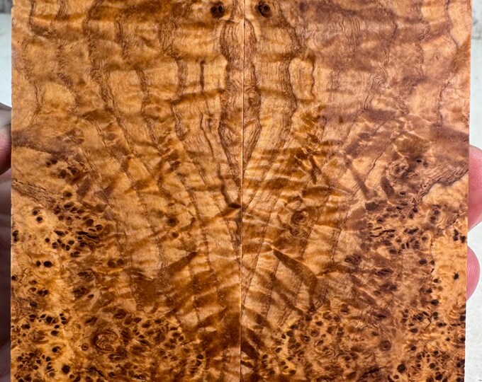 Stabilized Black Ash Burl Knife Scales | SBAB 1020