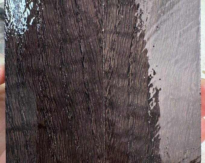 Stabilized Bog Oak Knife Scales | SBO 111