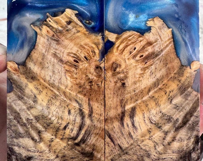 Stabilized Buckeye Burl Hybrid Knife Scales | SBB 1263