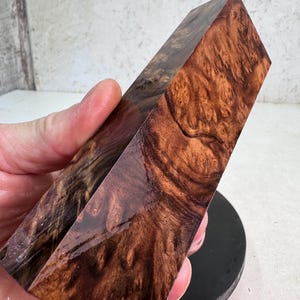 Clear Stabilized Turkish Walnut Burl Knife Block | STW 107