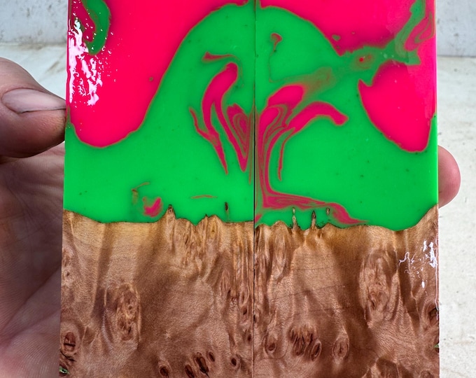 Stabilized Maple Burl Hybrid Knife Scales | SMB 1072