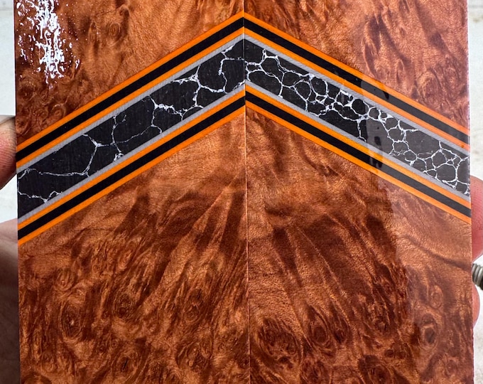 Stabilized Segmented Curly Mango Knife Scales | SS 123