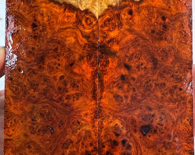 Stabilized Amboyna Burl Knife Scales | SAB 1128