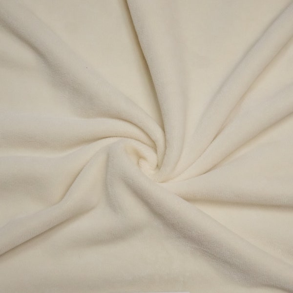 1mm Short Pile Minky Fabric - Cream