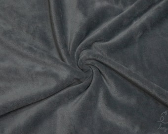 1mm Short Pile Minky Fabric - Grey