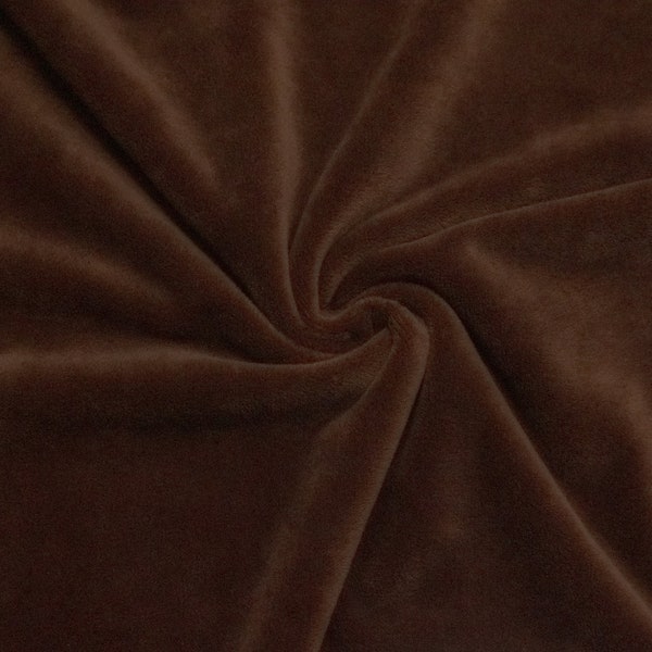 1mm Short Pile Minky Fabric - Dark Chocolate