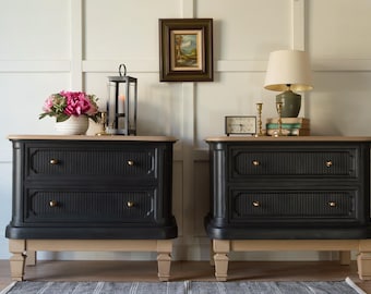 SOLD….Fluted Drexel Heritage Tour Oversized Nightstands