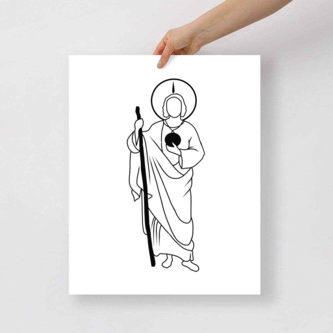 Black and White San Judas Tadeo St Jude Thaddaeus, Wall Art, Minimalist ...