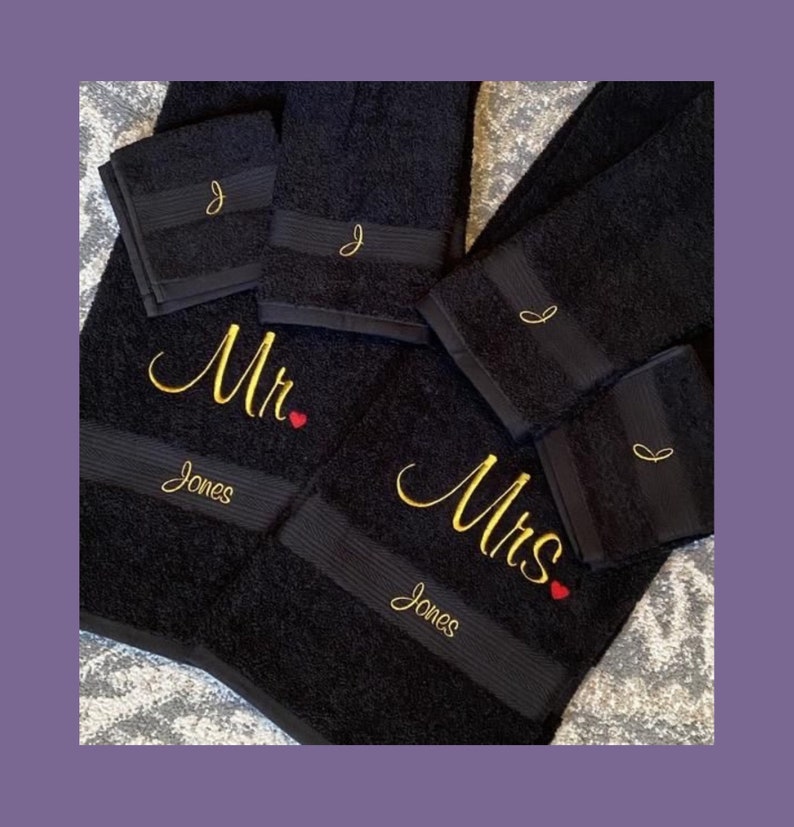 Embroidered Hand Towels Personalized Monogram Tea Towels Etsy