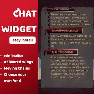 Compact Demon Wing Vampire Chains StreamElements Chat Widget for Youtube/Twitch Streams