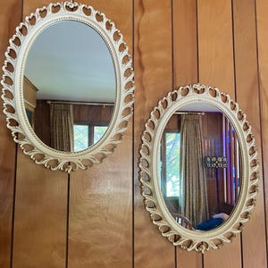 Set of 2 Vintage 1960s Syroco Oval Mirrors
