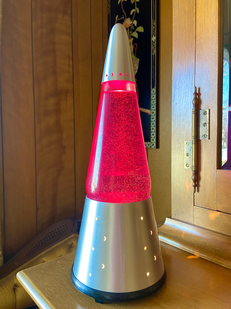 Vintage Rare Lava Lite Wizard Glitter Swirl Moon and Stars Lamp Etsy