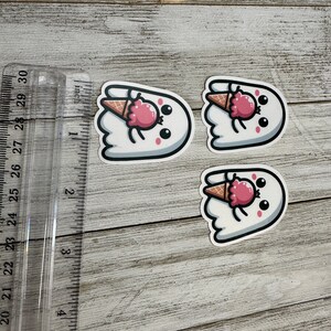 Cute Ghost Eating Ice Cream Stickers | Laptop | Notebook | Scrapbook ...