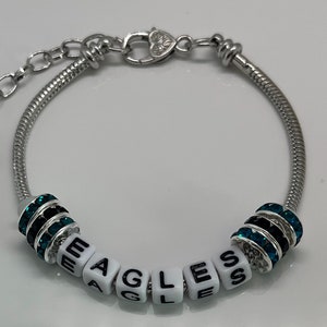 Philadelphia Eagles Bracelet with Rhinestones