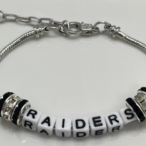 Pulsera de los Raiders de Las Vegas con diamantes de imitación