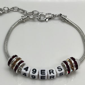 San Francisco 49ers Bracelet with Rhinestones