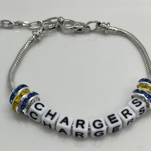 Los Angeles Chargers Bracelet with Rhinestones