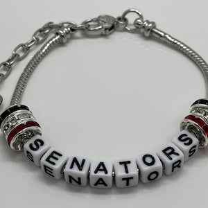 Ottawa Senators Bracelet with Rhinestones