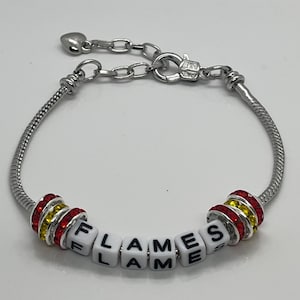 Calgary Flames Bracelet with Rhinestones