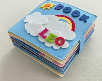 Personalized Quiet Book for Baby | Custom Name Montessori Busy Book | Felt Toddler Learning Toy | Handmade Soft Activity Book