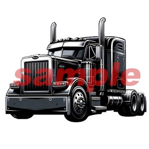 Classic Peterbilt Semi-Truck SVG - Commercial Use Vector - Digital Trucking Clipart for DIY & Craft Projects - Instant Download Design