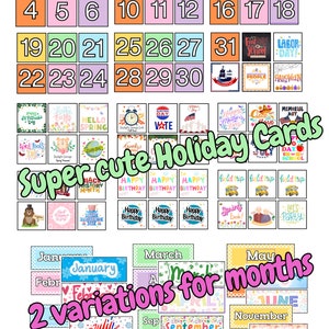 EDITABLE Groovy Classroom Calendar