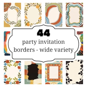 Editable Party Invitation Borders – 44 Canva Templates (Digital Download)
