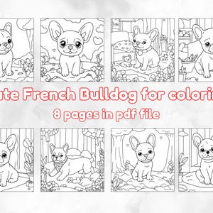 French Bulldog Coloring Book – 8 Adorable Pages | Fun & Stress-Relieving for Kids and Adults