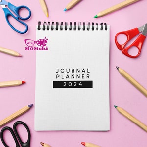 Paquete de planificador de diario minimalista imprimible 2024 / diario y semanal, diario de gratitud, seguimiento de entrenamiento, lista de compras, A4, tamaño de carta de EE. UU.