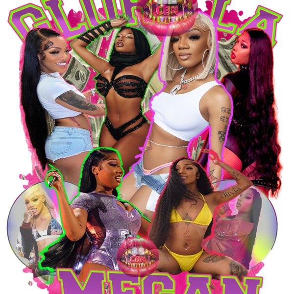 Megan Thee Stallion File Png, Megan Thee Stallion Rap Design, glorilla png Vintage Design Band, Rap Tour 2024 Digital Download