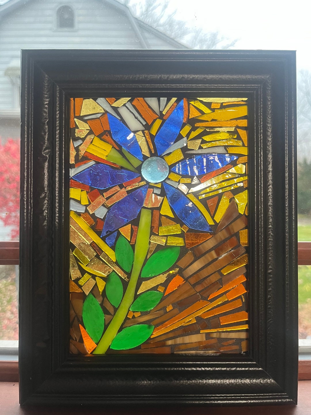 Blue Flower Mosaic Etsy