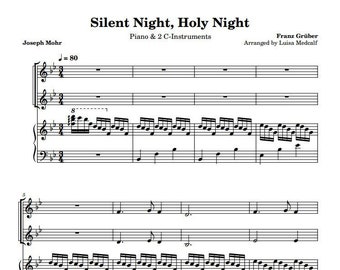 Silent Night, Holy Night - Instrumental Duet EASY