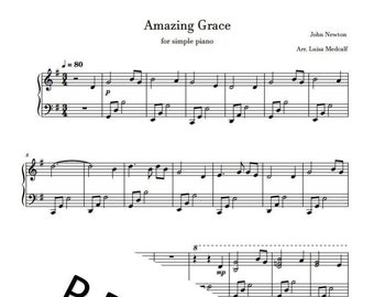 Amazing Grace - Piano Solo EASY