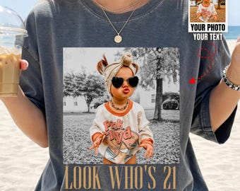 Personalized Photo Birthday Shirt, Custom Vintage Picture Tee, Retro Birthday Party Shirt, Custom Text Gift Shirt