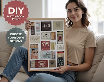 Custom Matchbook Poster Template: DIY Valentine's Gift (Digital Download)