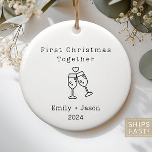 Personalized First Christmas Together Ornament: 2024 New Couple Keepsake