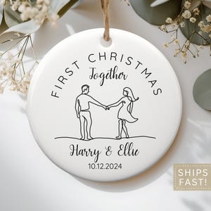 Personalized First Christmas Together Ornament: 2024 New Couple Keepsake