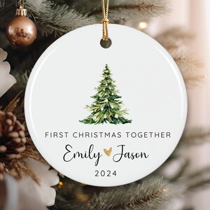 Personalized First Christmas Together Ornament: 2024 New Couple Keepsake
