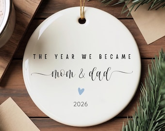 The Year We Became Mom and Dad Ornament, Baby Boy New Parents Gift, First Christmas as Parents, Baby Boy Keepsake