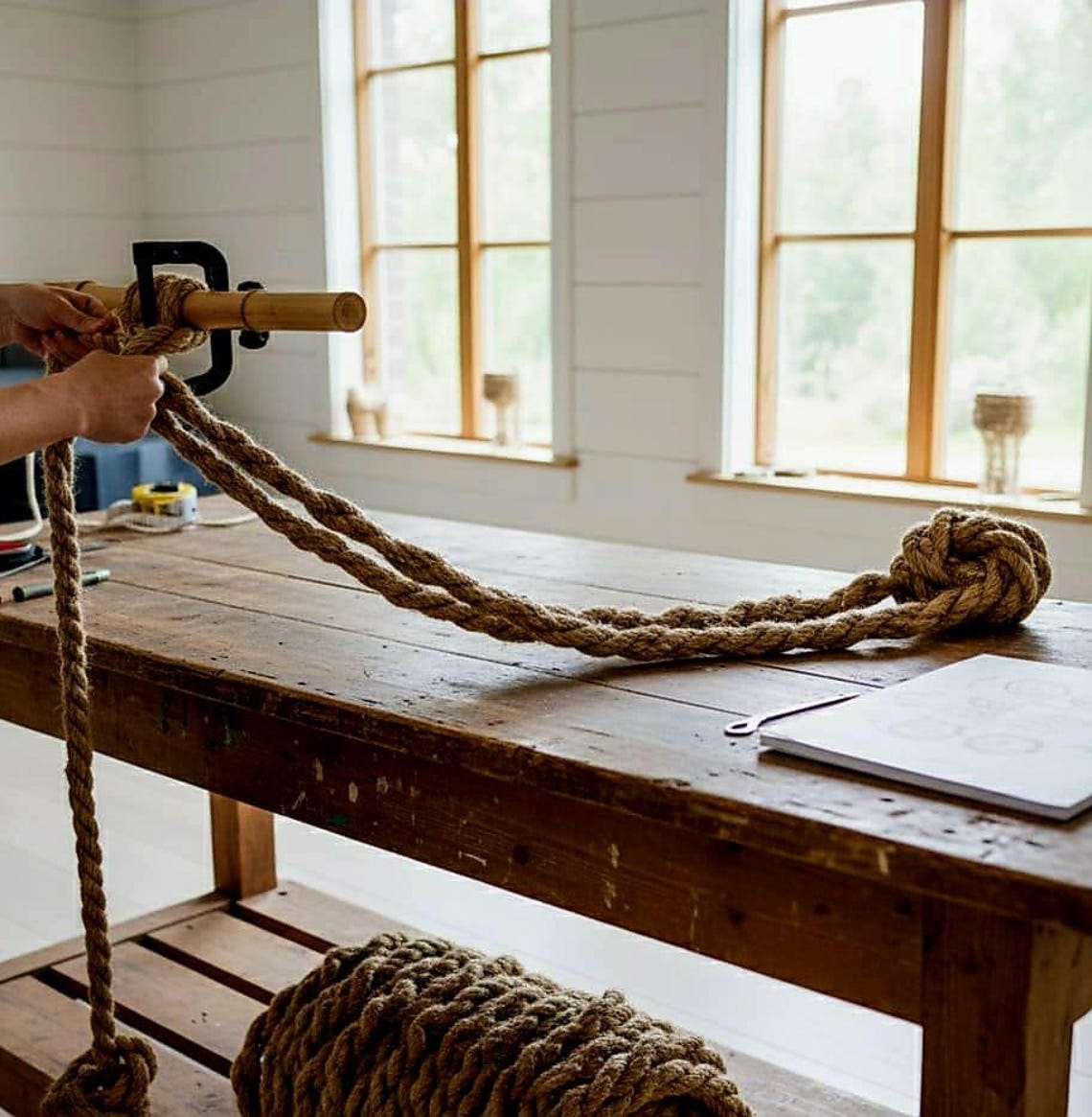 Handmade Jute Rope Partition Wall Hanging | Boho Macrame Room Divider ...