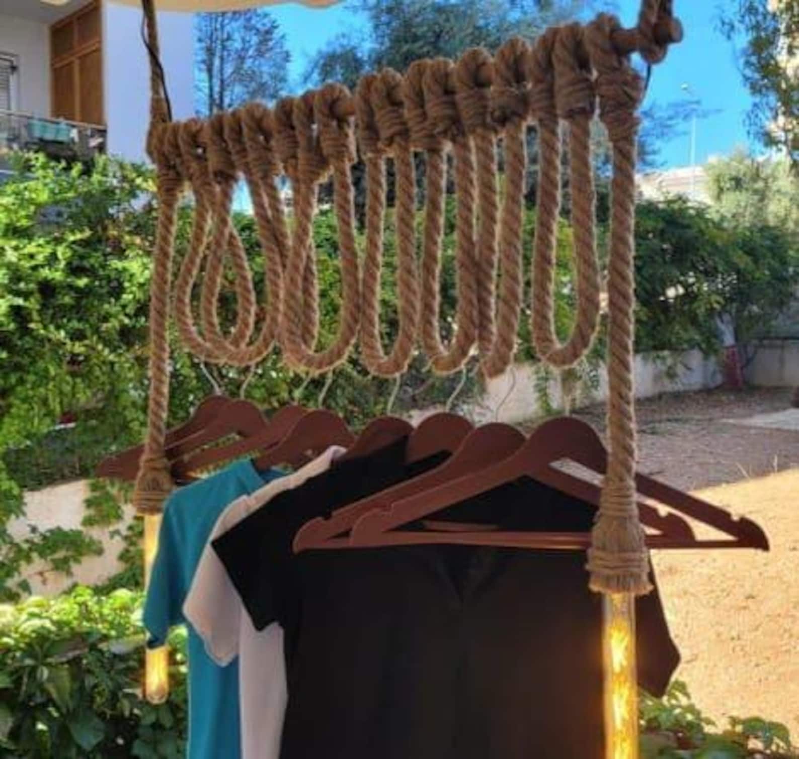 Rackl Robe Industrial Rope Clothes Rack With 2 Lights - UL & CE Certified Ceiling ...