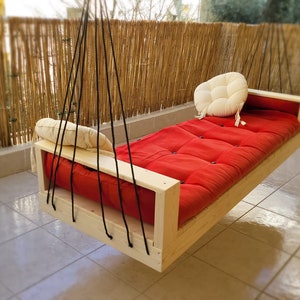 Pine Wood Porch Swing Bed: Customizable Indoor/Outdoor Farmhouse Decor