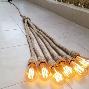 Lampadario a corda multi-pendente, opzioni di luci a corda 4-6-8-10 in 1, illuminazione per ristoranti e bar, gruppo di pendenti industriali