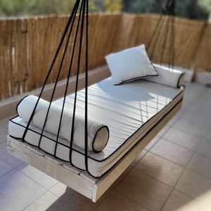 Anpassbare Kiefer Holz Schaukel Bett: Veranda Garten Dekor