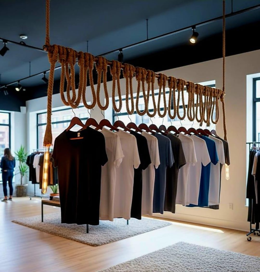 Industrial Rope Clothes Rack With 2 Lights - UL & CE Certified Ceiling ...