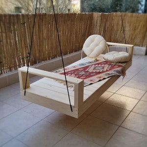 Kiefernholz Schaukelbett: 150 cm x 55 cm große Hollywoodschaukel im Landhaus-Stil