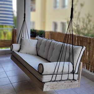 Personalisiertes Pinien Holz Schaukel Bett: Anpassbare Porch Decor