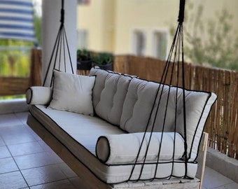 Personelized swing bed, Customobizable swing sofa, porch garden famly swing, garden decor, farmhouse beach house swing bed / sofa