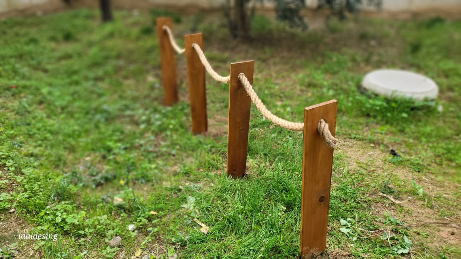 Rustic Rope and Wood Garden Edging, Wooden Pathway Border, Decorative ...